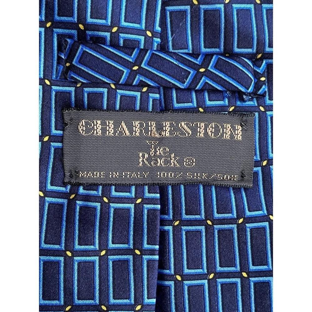 Charleston Neck Tie Rack Men Silk Italy Blue Career Event Work Classic Ties